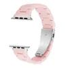 Godisfärgad tre pärlrem för Apple Watch Bands 44mm 42mm 40mm 38mm med silverspännearmband IWATCH Series 7 6 SE 5 4 3 Watchband Smart Accessories