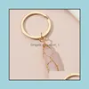 Schlüsselringe Schmuck Neue Design Keychain Colorf Naturstein Türkis Ketten Drahtwickel Ring für Frauen Männer Handtasche Accessorie DHSO2