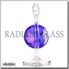Hookahs World Globe Showerhead Percolator Glass Bong 728 Ingångar Small Water Bong Dab Rig med 14mm skål för rökning6618927
