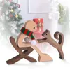 Decorative Objects & Figurines Warm Gifts Wood Figurine Desktop Table Ornament Wooden Men Puppy Model Creative Home Office Decoration Lovely