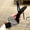 Dress Shoes Sexy Black Women Sandals 9CM High Heel Prom Woman Crystal Decor Pumps Gladiator Sandalias Mujer Verano 2022Dress