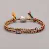 Braccialetti con ciondoli Etnico Testa di Buddha tibetano Amuleto intrecciato Braccialetti multicolori Per donna Uomo Braccialetto di corda fatto a mano RegaloCharm Lars22