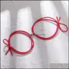 Link Chain Bracelets Jewelry Couple Magnetic Distance Link Bracelet Adjustable Lucky Rope Elastic Rubber Band Braided Heart Charms Br Dhfmq