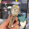 럭셔리 탑 비즈니스 레이디스 시계 캘린더 다기능 금 스테인리스 스틸 시계 완벽한 여성 우아한 클래식 라운드 손목 시계