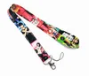 Sangles de téléphone portable Charms en gros 20pcs Japon Anime Haikyuu Lanyard Neck Strap Clip Bande noire pour clé de voiture Carte d'identité Porte-badge mobile