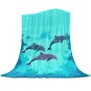 Blankets Bedroom Warm Cartoon Ocean Dolphin Sofa Throw Childrens Baby Soft Airplane Portable Blanket