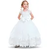 Flower Girl Dresses Gown Red Christmas Lace Long Wedding Pageant First Communion Dress for Big Girls Children Formal Wear 12T G2204259865