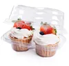 Present Wrap 50Sets Plastic Cupcake Box Mousse Packaging Cake Disponible Transparent dessert Pet Cup Favors Boxes SuppliesGift