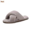 INOE Doux En Peluche Fourrure Femmes Mode Confortable Pantoufles D'hiver Confortable Chaud Maison Paresseux Chaussures Décontractées Confortable Sans Lacet Maison Loisirs Appartements G220816