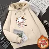 Autumn Winter Red Hooded Fashion Year Of The Ox Good Luck Print Harajuku Plush Pullover Loose Women Sweatshirt Thick Coat 220815