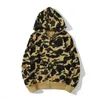 MODE Herr dam tech fleece hoodie populär haj mönster Sportwear Camouflage zip up hoodies hög kvalitet Jacka storlek S-XXXL