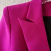Dames tweedelige broek Blazer brozerpakjes voor dames set kantoor dames vrouwen geel paarse zakelijke zakelijke enkele knopen flarden formeel