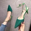 Elegant Ashionable Ladies Sandals New Pointed Rhinestone Stilettos Sexy All-match High Heels Professional Banquet Womenshoes G220527