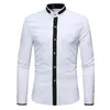 Hipster Mandarin Collar Dress Shirts 2022 Brand Slim Fit Long Sleeve Casual Bouth Up Shirt Men Work Busienss Chemise Homme L220704