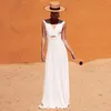 Autres robes de mariée Boho A-ligne Jersey balayage train blanc ivoire robe sans manches 2022 haute qualité col en V dentelle dos nu robes de mariéeAutre