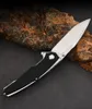1Pcs R7204 Flipper Folding Knife D2 Satin Tanto Point Blade G10 with Stainless Steel Sheet Handle Ball Bearing EDC Pocket Folder knives