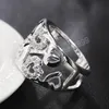 925 Sterling Silver Hollow Heart-Shaped AAA Zircon Ring For Women Fashion Wedding Engagement Party Gift Charm Jewelry