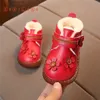 Bamilong Born Baby Winter Boots Infant Girls Baby Snow Boots Toddler Fur Boots Warm Bottom Little Little Kids Footwear LJ201202