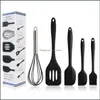 Tårtverktyg Bakeware Kitchen Dining Bar Home Garden Sile Kitchenware Set 5st/Set Egg Beater Barbecue Brush Scraper Leaking Spata Diy Baki