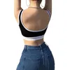 Women's Tanks & Camis Sexy Backless Sport Crop Top Women Short Tank U-neck Cross Visual Design Summer Vest Ladies Causal Underwear TopWomen'