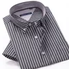 Sommar herrklassisk rutig kortärmad skjorta hög kvalitet 100% bomull lätt och bekvämt ungdom mode 220324