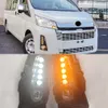 2 pezzi LED LED LED Luce di corsa diurna con illuminazione automatica del segnale di svolta giallo per Toyota Hiace 2019 2020 2021 LAMPAGGIO DRL LED DRL