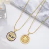 Pendant Necklaces Design Sun Face Necklace For Women Hollow Round Coin Eagle Medal Gold Plated Jewelry Gifts Nkea026Pendant