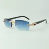 Bouquet Diamond buffs Sunglasses 3524012 with Natural black textured buffalo Horn and Lens 3.0 Thickness