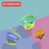 BC BabyCare Baby Adsorption Feeding Bowl 세트 베이비 유아 간식 과일 학습 식 테이블 트레이닝 요리 커버 LJ201221