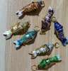 50pcs colorido esmalte colorido cloisonne fofo peixe luckm charme diy jóias fazendo pingentes de colar brincos de pulseiras acessórios de chaves de chaves