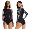 Maillot de bain pour femme une pièce à manches longues combinaison de surf crème solaire femme maillot de bain combinaison de source chaude maillot de bain sexy