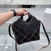 High quality Woven Tote Bags large capacity shopping bag braided basket women's handbags black brown checkerboard oblique crossbody bags