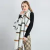 베레모 화이트 격자 무늬 스카프 여성 캐시미어 2022 가을 겨울 두꺼운 따뜻한 숄 스카프