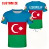 AZERBAIJÃO t-shirt Livre Custom Made Nome Número Preto Impressão Bandeira Vermelha Roupas Tees Aze Country t-shirt Azerbaijão Nação Az Top 220609