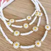 Choker Chokers Go2Boho White Summer Daisy Flower Polymer Clay Neclaces 4mm Disc Beaded Heishi Necklace For Women Minimalist JewelryChokers G