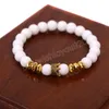 Pedra Natural Lava Rocha Turquesa Beads Fios Braceletes Retro Crown Pulseira Pulseira Mulheres Homens Moda Jóias