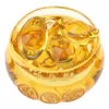 Oggetti decorativi Figurine Feng Shui Cristallo cinese Lingotti d'oro Vetro Giallo Ricchezza Tesoro Ciotola Decorazione statua