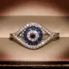 Fashion Diamond Womens Pierścienie mrożone przez diabelskie pierścień oka s925 srebrne pierścionki biżuterii