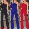 Kvinnors jumpsuits Rompers Women's One Shoulder Jumpsuit Romper Bodysuit Office Lady Party Ladies Summer Clubwear Long Trousers Pantswo