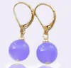 boucles d'oreilles jade violettes