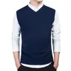 Gilet pour hommes pour hommes Pulllate sans manches ventre de coton tricots en V V