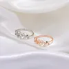 Creative Leaf Branch Form Open Ring for Woman Fashion Korean Crystal Finger Ring Jewelry Luxury Wedding Party Girl's Rings