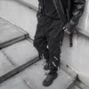 Pantaloni da uomo HOUZHOU Pantaloni da jogging neri Pantaloni da jogging Streetwear giapponese Hip Hop Hippie Techwear Nastro gotico 220826