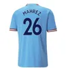 Haaland Soccer Jerseys Grealish Sterling Mahrez Fans Player Version de Bruyne Foden 2022 2023 Fotbollstoppar Skjorta Kids Kit sätter Uniform Boys Youth