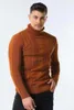 남자 스웨터 브라질 드롭 슬림 핏 풀오버 터틀넥 남자 캐주얼 기본 단색 따뜻한 줄무늬 스웨터 남성 겨울 패션 스웨터 스맨스