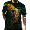 Мужская футболка летняя футболка для мужчин модные повседневные рисунки в естественном стиле тигр и драконные 3D-футболки для мужчин