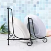 Hooks Rails Po voetstuk Bowl Beeldenframe Holder Craft Brack Rack Display Stand Diy Black Iron Plate Easel Storage Holderhooks