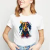 Akvarell Jack Russell T-shirt terrier djurtryck t-shirt kvinnlig harajuku grafiska hundälskare roliga