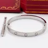 Hot Titanium Steel Love Bracelets silver rose gold bracelet Bangles Women Men Screw Screwdriver carter Bracelet Couple Jewelry with logo bag