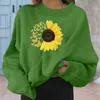 Women's Hoodies & Sweatshirts Autumn Winter Women Sweatshirt Oversized Hoodie Sunflower Floral Printed Long Sleeve Tops Pulloves Streetwear